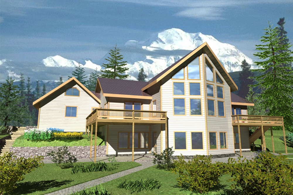 4-Bedroom, 3820 Sq Ft Lake Home Plan - 132-1567 - Main Exterior