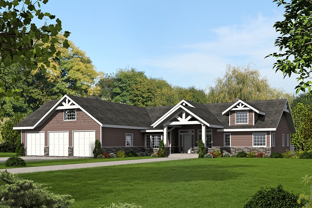 5-Bedroom, 5628 Sq Ft Craftsman House Plan - 132-1568 - Front Exterior