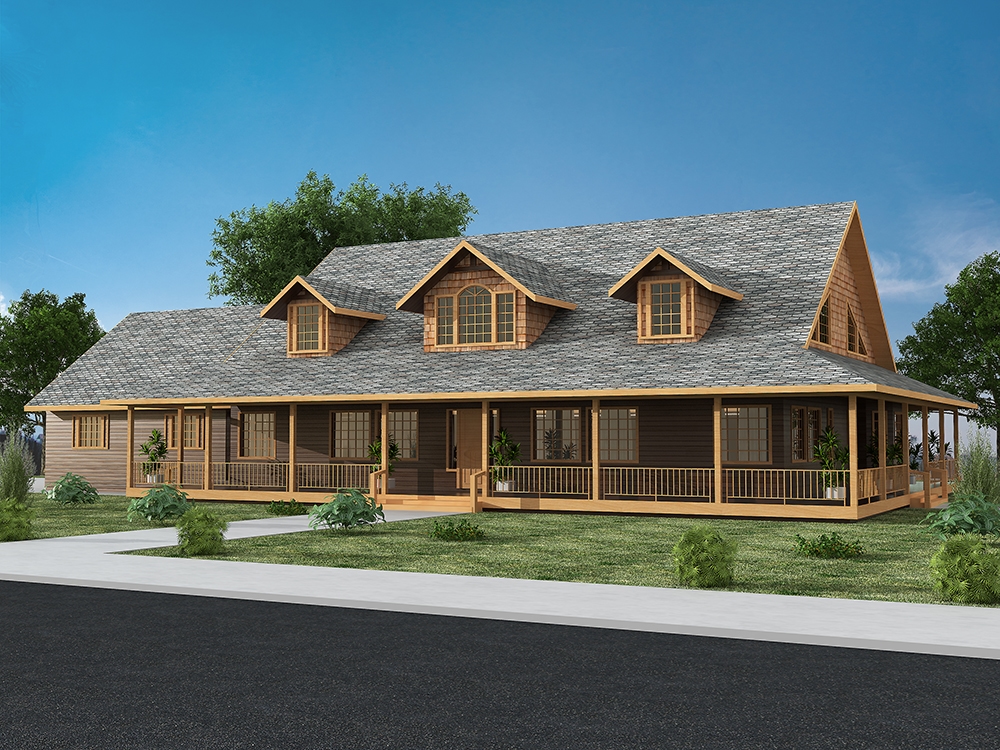 4-Bedroom, 7518 Sq Ft Craftsman Home Plan - 132-1579 - Main Exterior