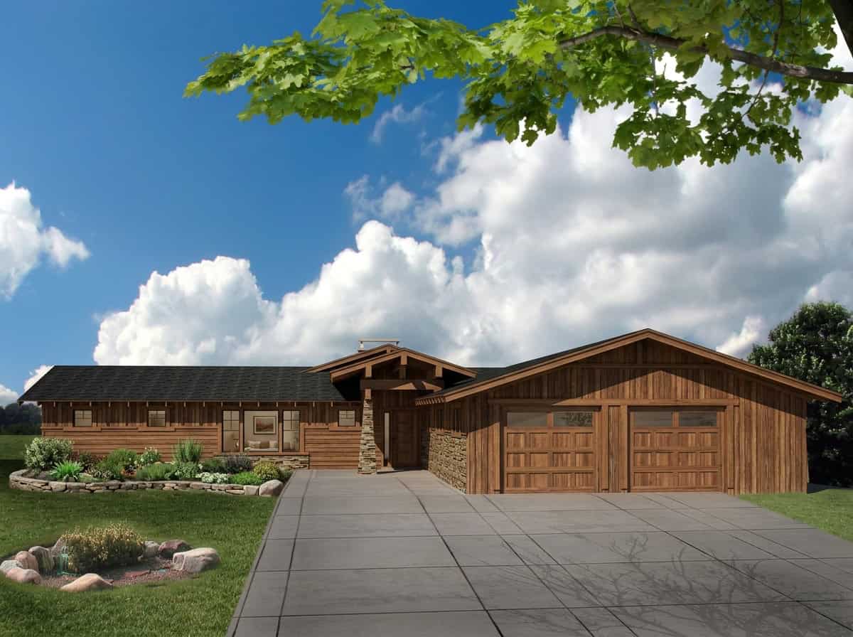 4-Bedroom, 4259 Sq Ft Modern House Plan - 132-1582 - Front Exterior