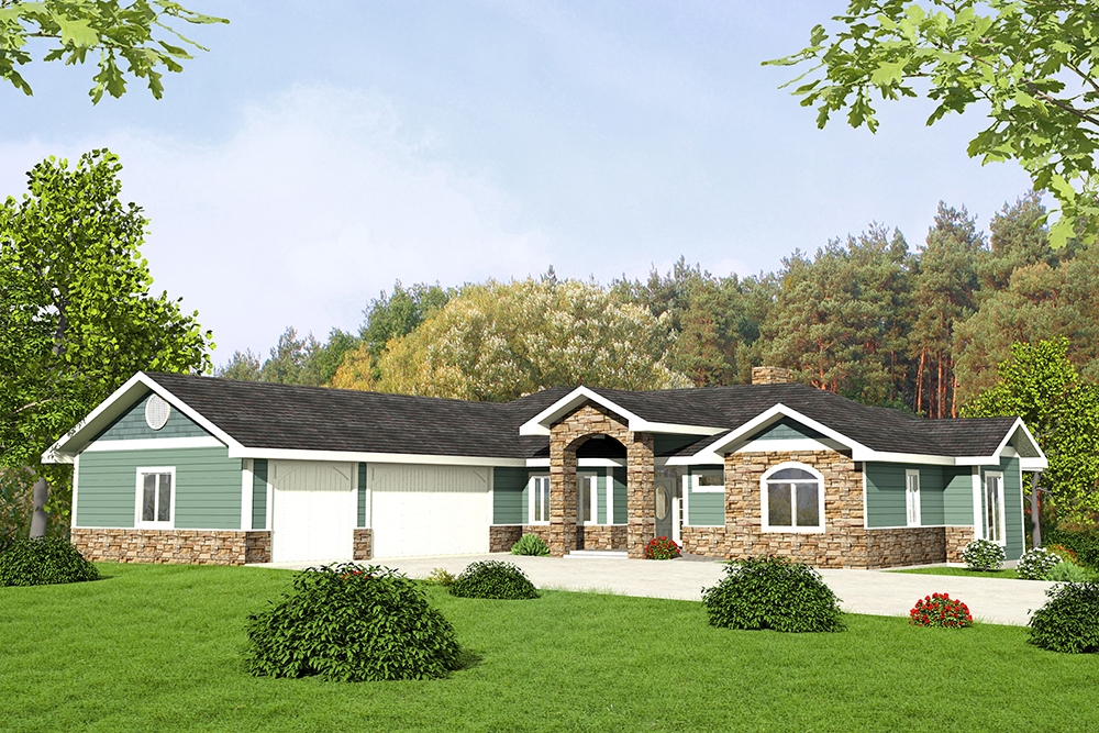 2-Bedroom, 2176 Sq Ft Craftsman Home Plan - 132-1587 - Main Exterior