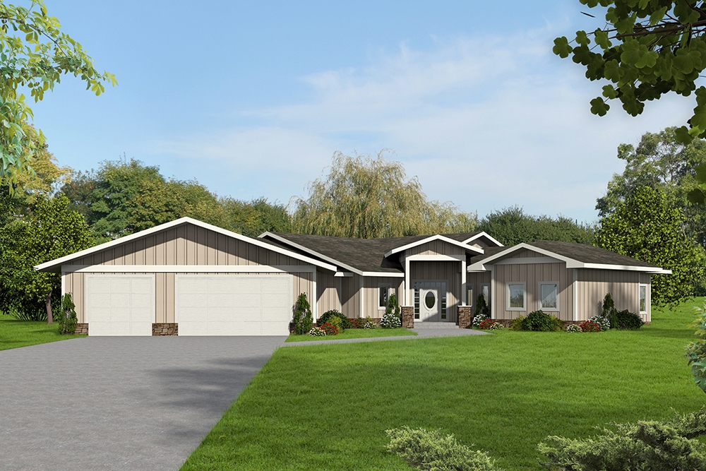 5-Bedroom, 2943 Sq Ft Modern Home Plan - 132-1589 - Main Exterior