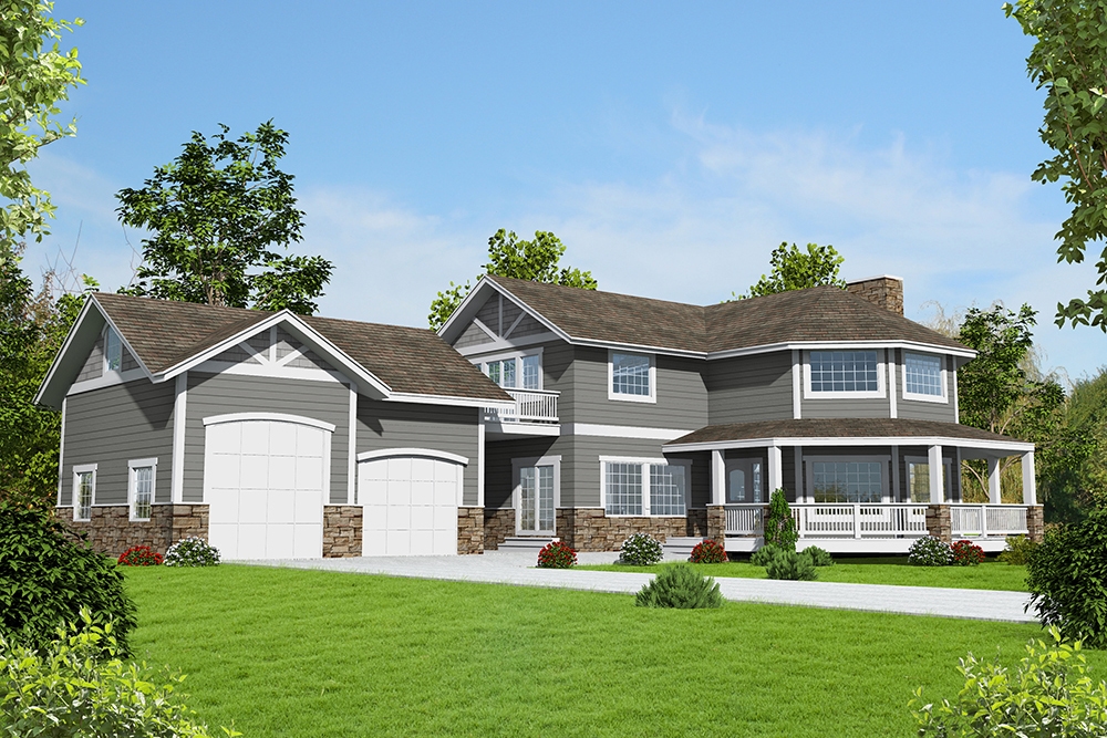 2-Bedroom, 1968 Sq Ft Contemporary House Plan - 132-1596 - Front Exterior