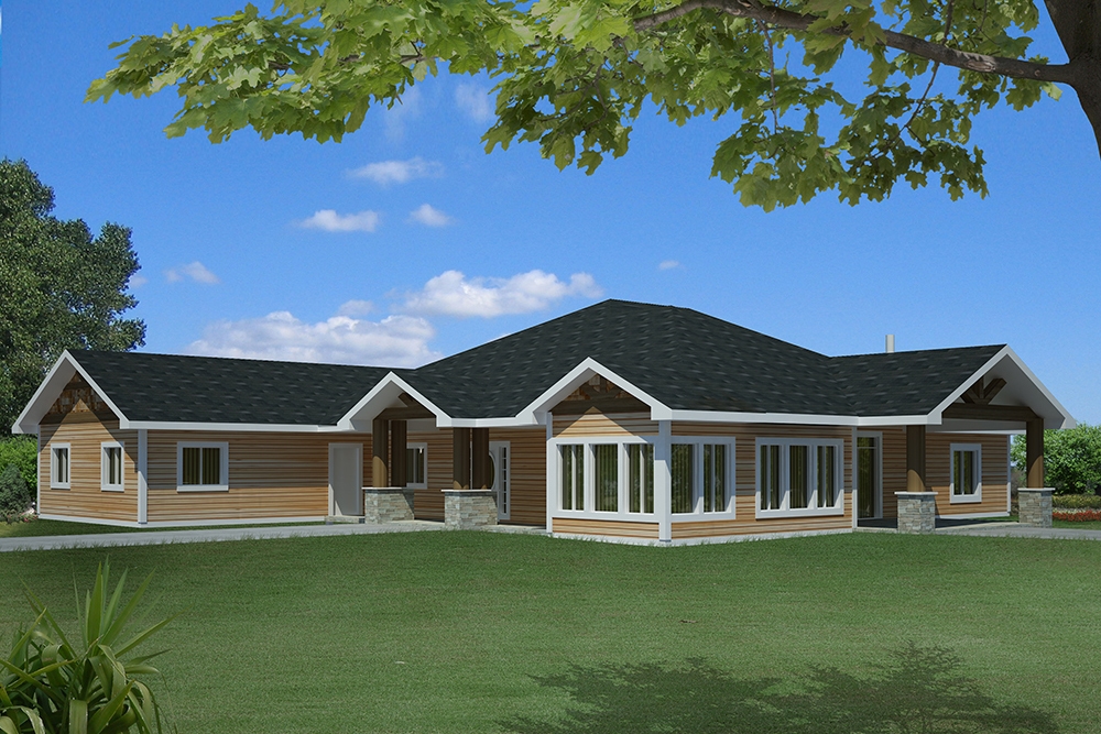 3-Bedroom, 2649 Sq Ft Craftsman House Plan - 132-1610 - Front Exterior