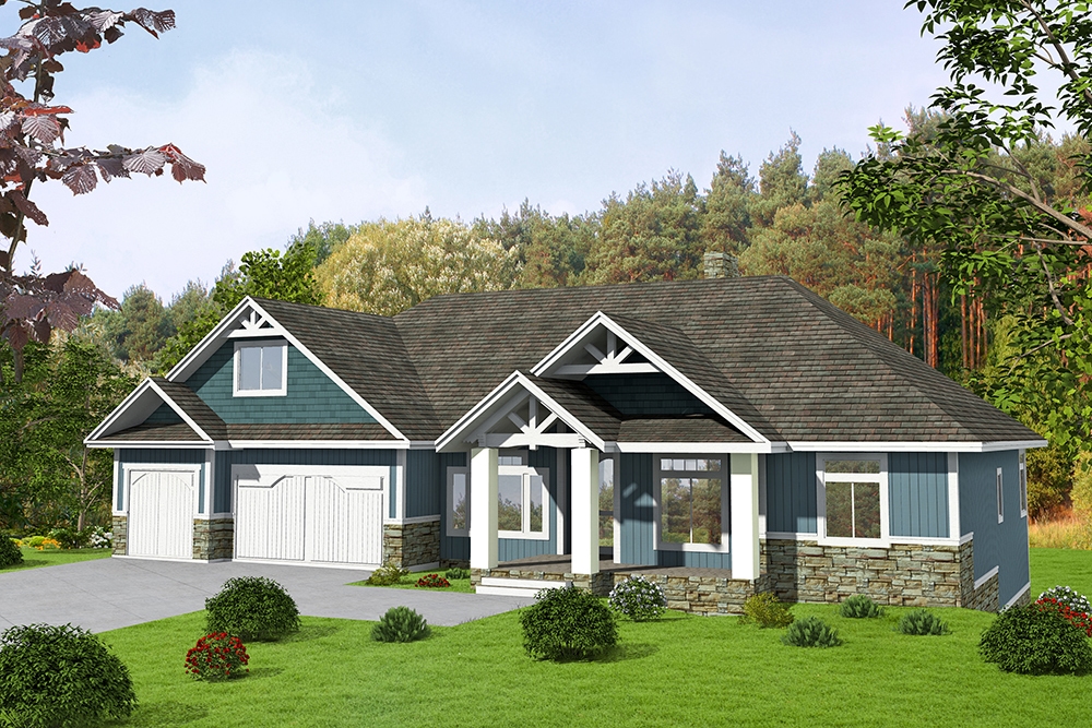 5-Bedroom, 5545 Sq Ft Craftsman House Plan - 132-1620 - Front Exterior