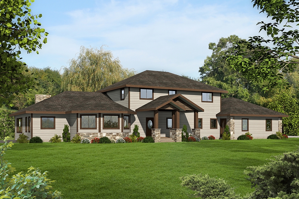 3-Bedroom, 5925 Sq Ft Modern Home Plan - 132-1642 - Main Exterior