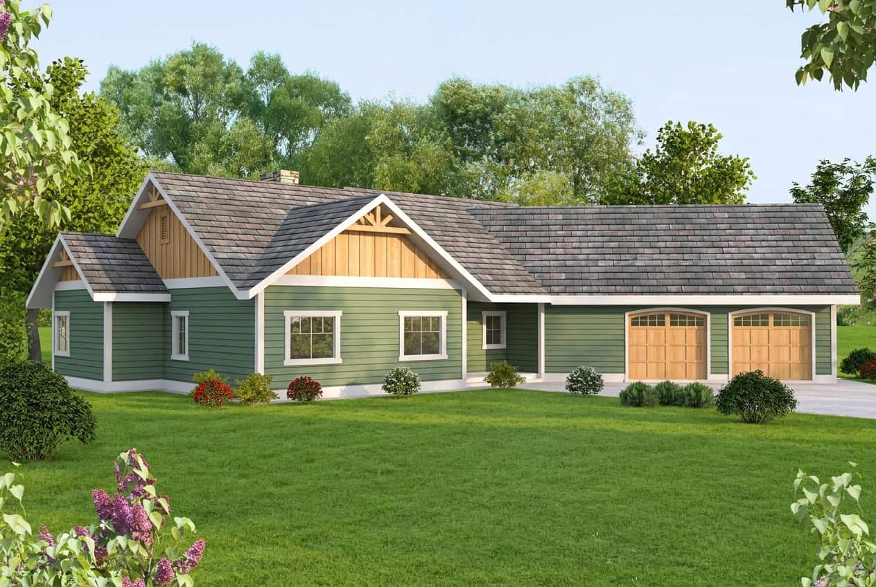 3-Bedroom, 2267 Sq Ft Cottage Home Plan - 132-1665 - Main Exterior