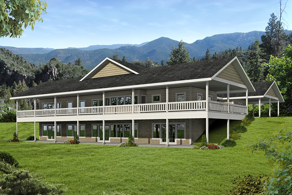 4-Bedroom, 5987 Sq Ft Contemporary Home Plan - 132-1691 - Main Exterior