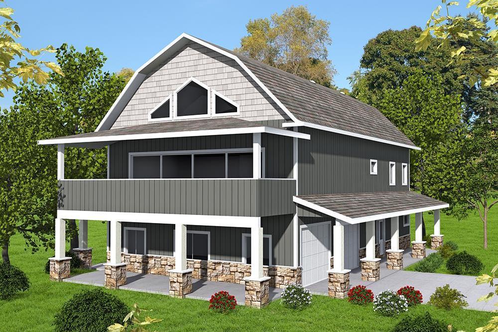 2-Bedroom, 3005 Sq Ft Country House Plan - 132-1701 - Front Exterior