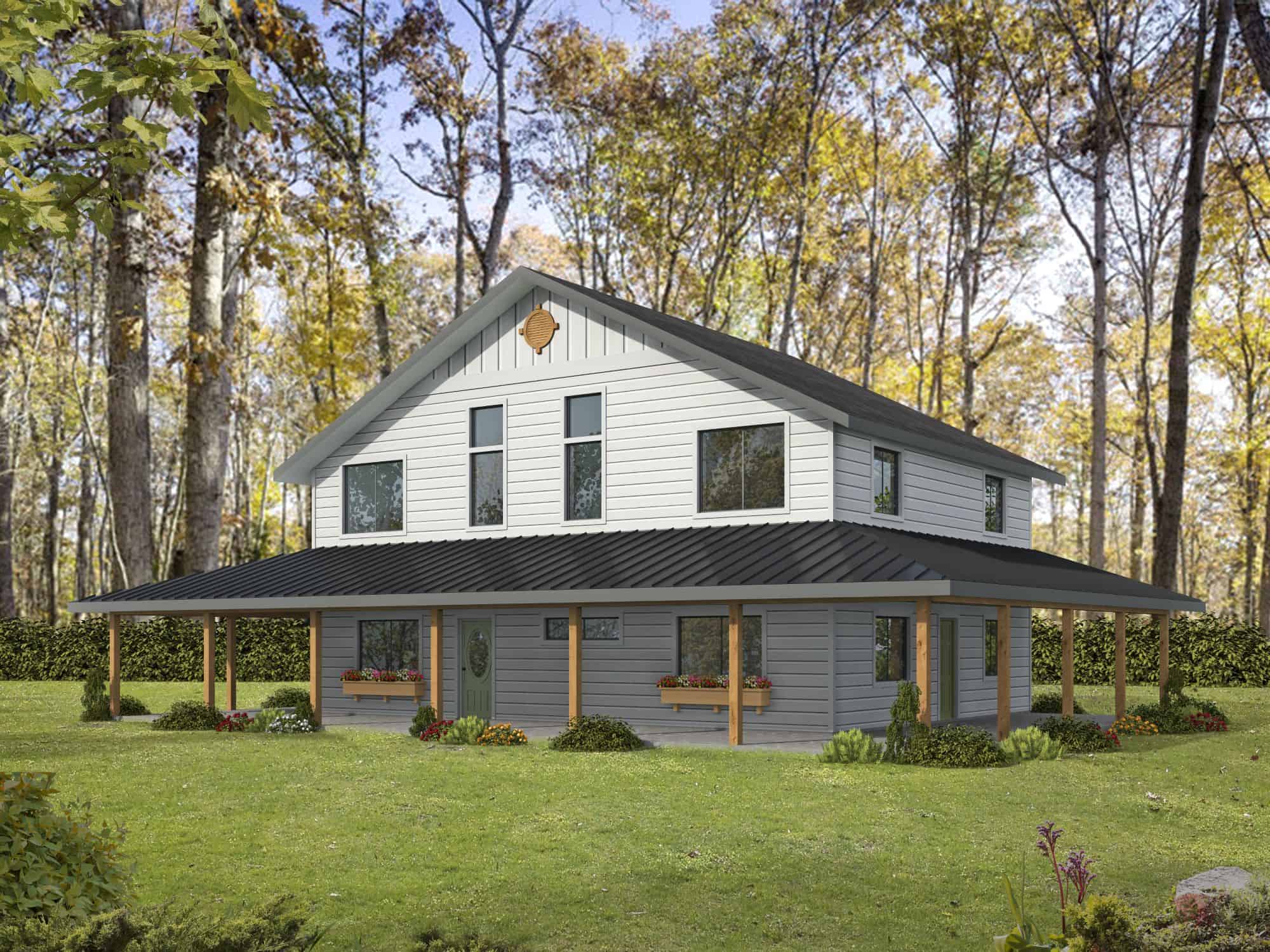 3-Bedroom, 2842 Sq Ft Farmhouse Home Plan - 132-1717 - Main Exterior