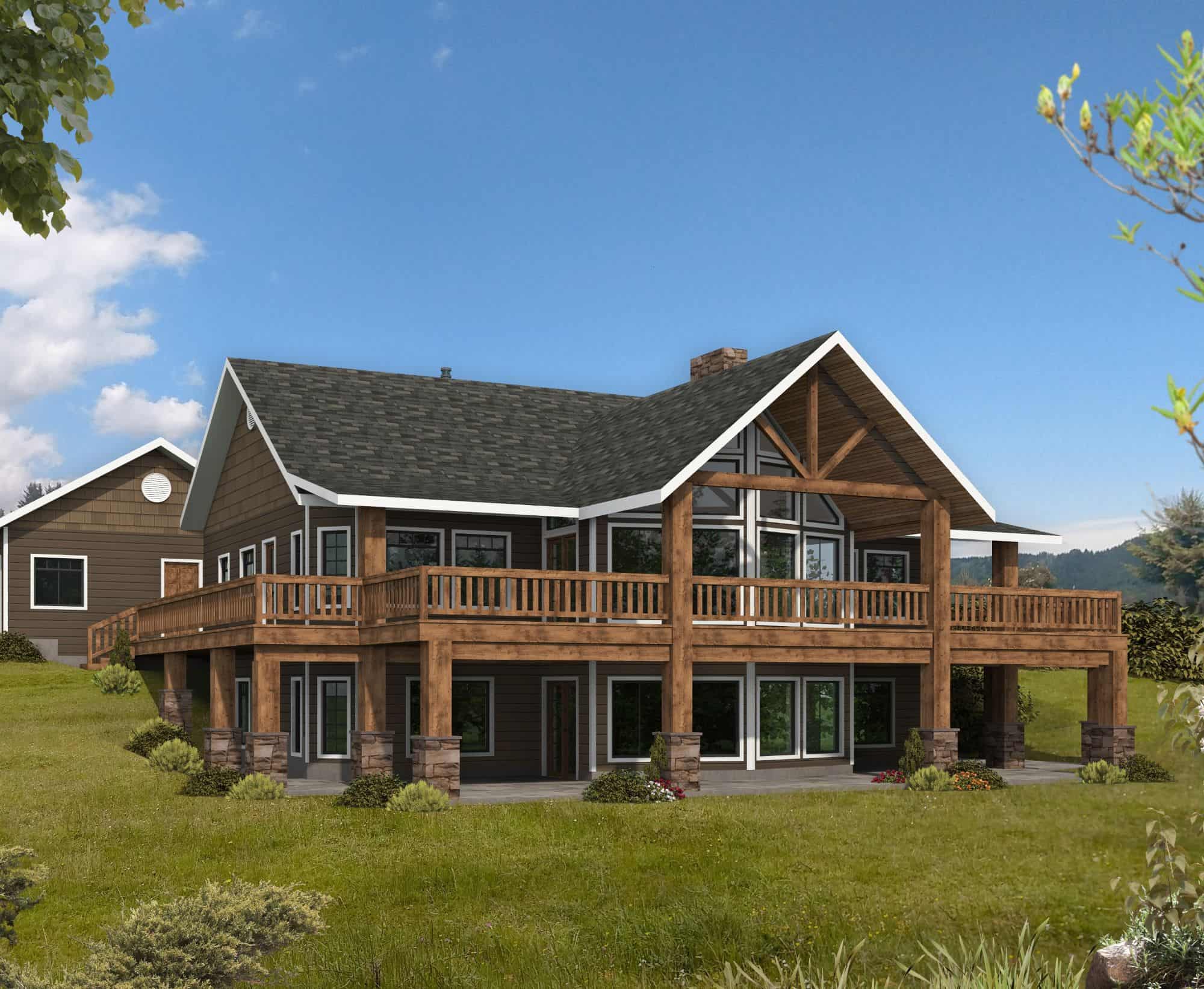 Rustic House Plan - 4 Bedrms, 3 Baths - 3875 Sq Ft - #132-1746