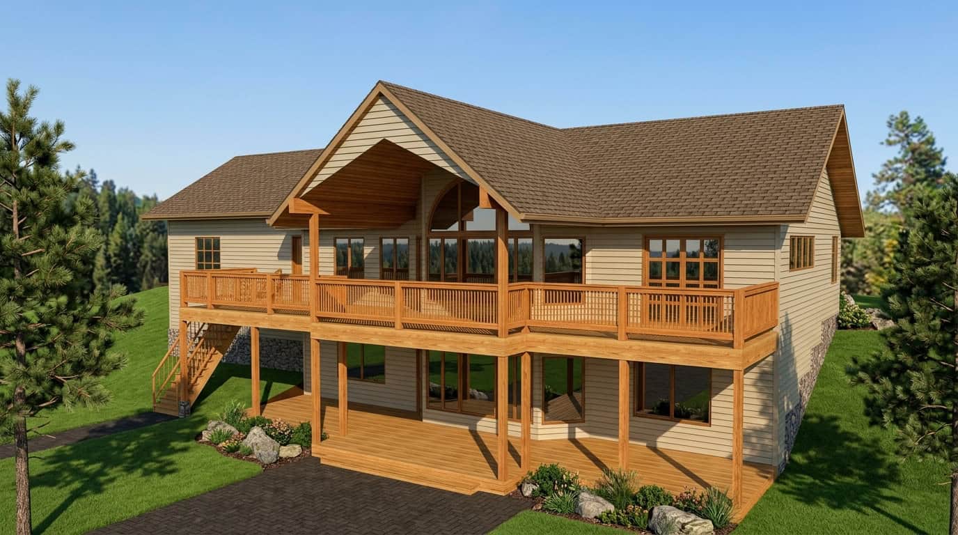 Rustic House Plan - 4 Bedrms, 2.5 Baths - 2544 Sq Ft - #132-1757