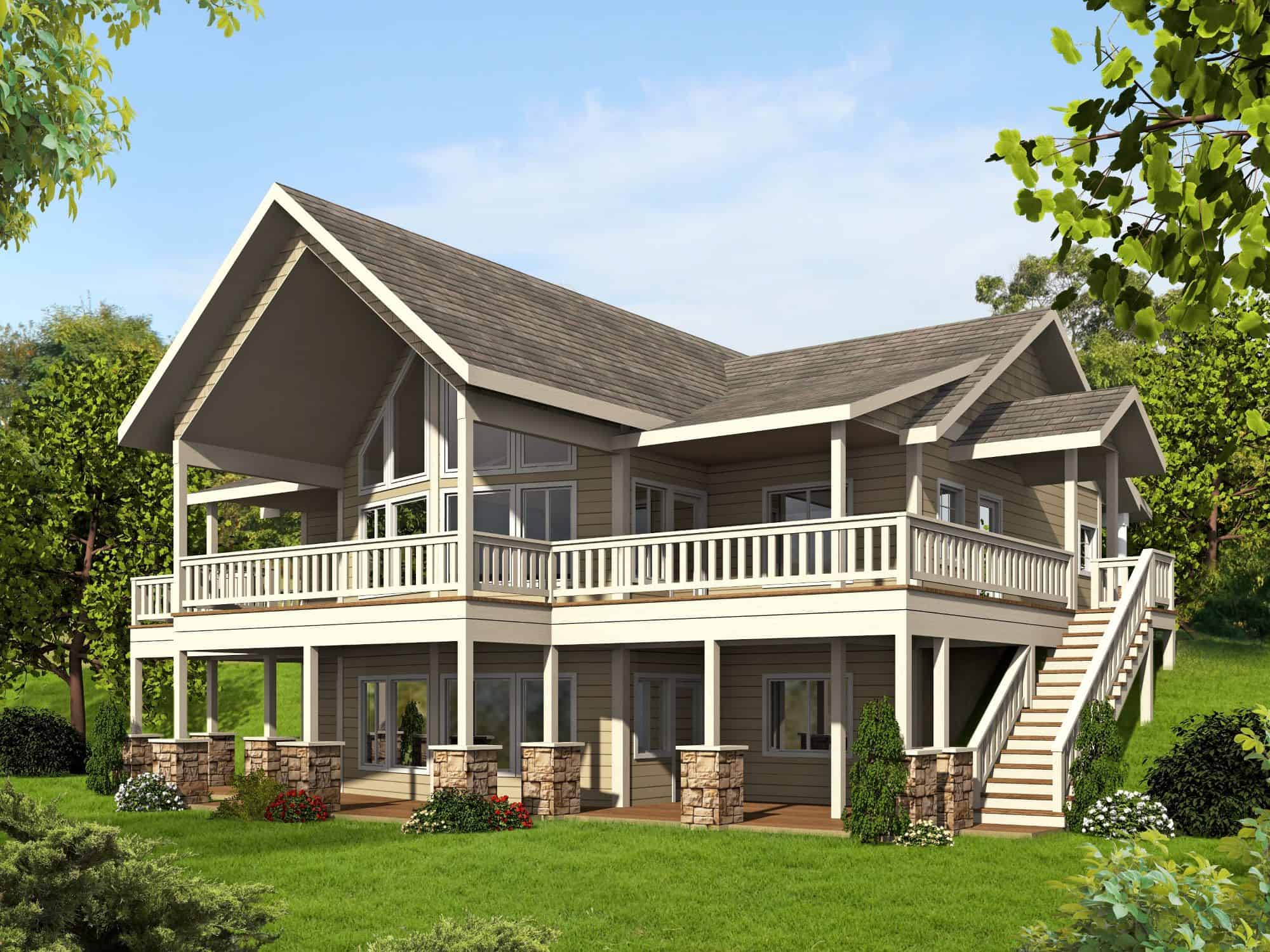 Rustic Home Plan - 5 Bedrms, 2.5 Baths - 2972 Sq Ft - #132-1763
