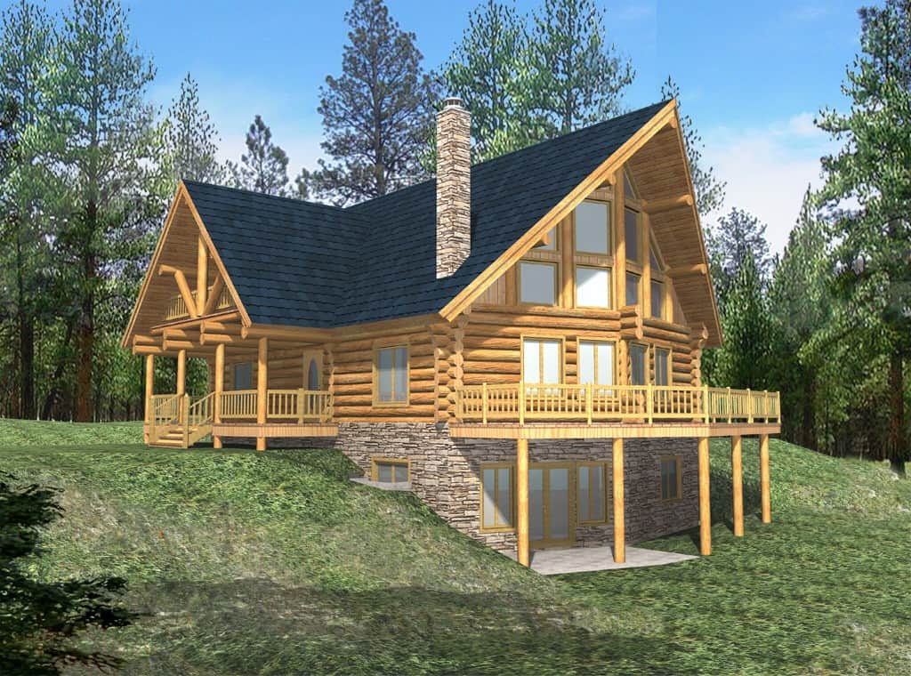 6-Bedroom, 3725 Sq Ft Cabin House Plan - 132-1804 - Front Exterior