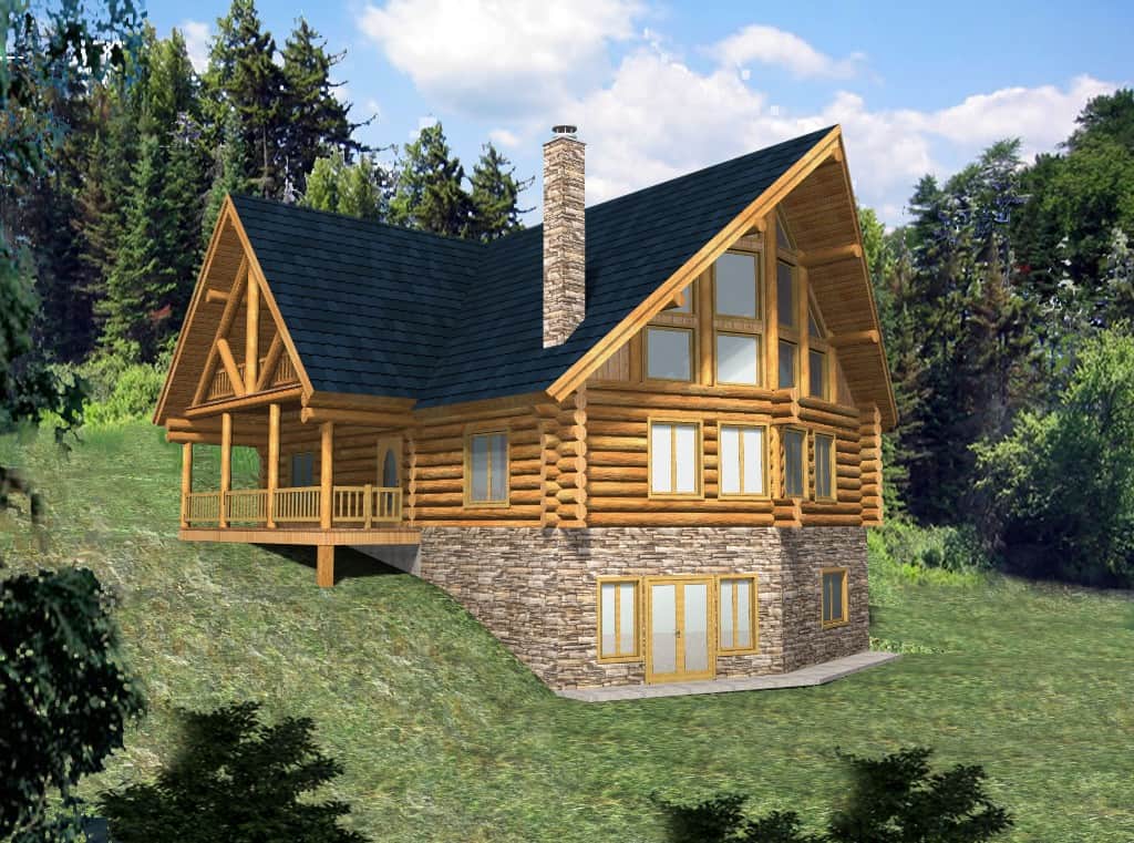 3-Bedroom, 3725 Sq Ft Cabin Home Plan - 132-1806 - Main Exterior