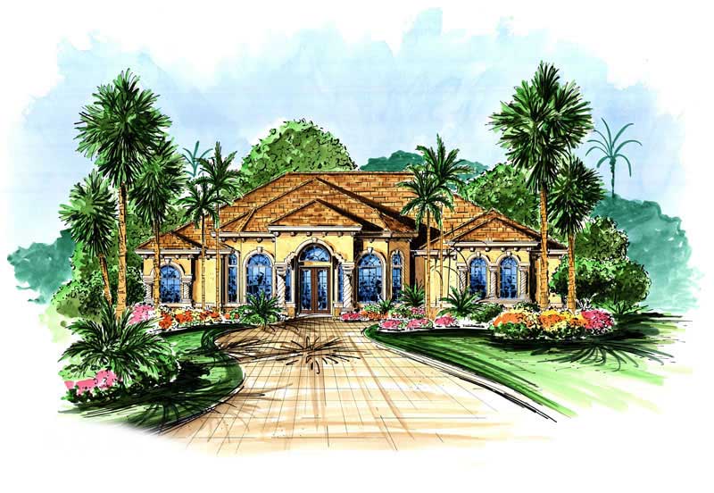 4-Bedroom, 3252 Sq Ft Ranch Home Plan - 133-1019 - Main Exterior