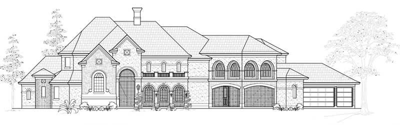 4-Bedroom, 7557 Sq Ft Luxury House Plan - 134-1019 - Front Exterior