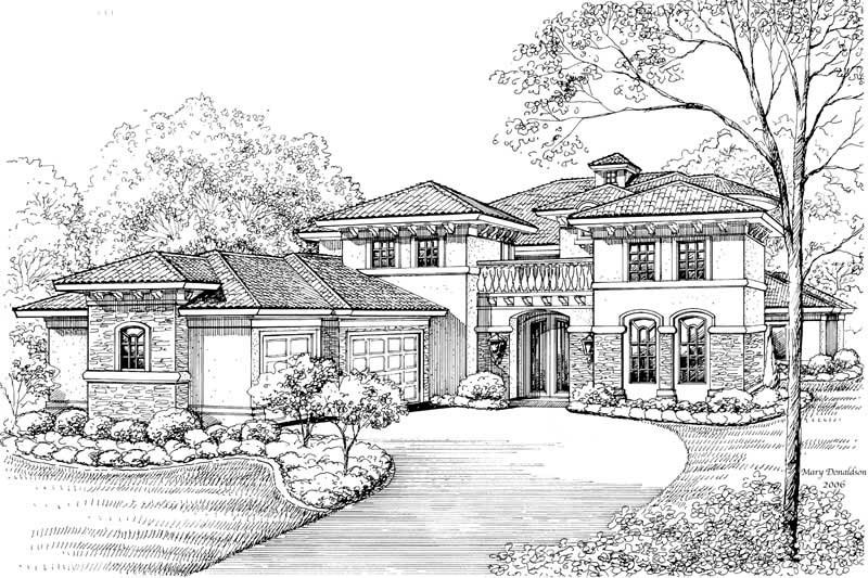 5-Bedroom, 6721 Sq Ft Mediterranean Home Plan - 134-1046 - Main Exterior