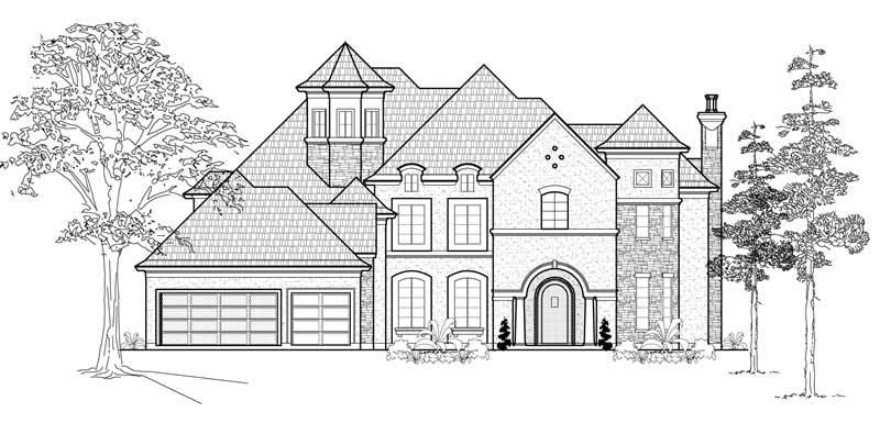 4-Bedroom, 5714 Sq Ft European House Plan - 134-1051 - Front Exterior