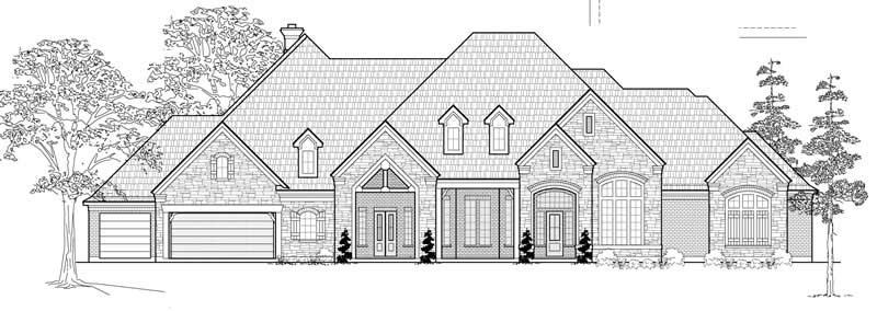 4-Bedroom, 4914 Sq Ft Luxury Home Plan - 134-1058 - Main Exterior