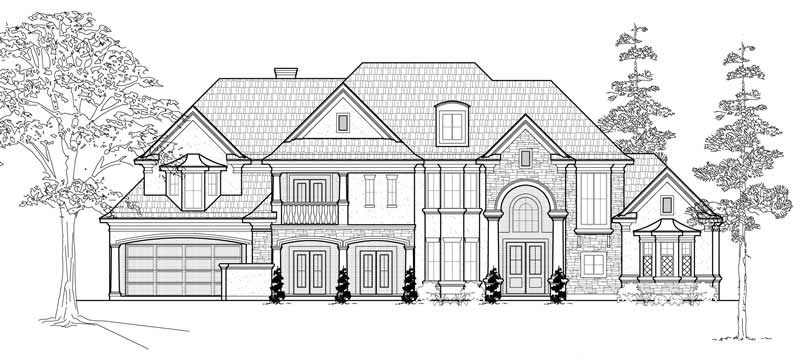 5-Bedroom, 5348 Sq Ft European Home Plan - 134-1063 - Main Exterior