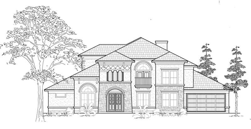 5-Bedroom, 4978 Sq Ft Mediterranean House Plan - 134-1067 - Front Exterior