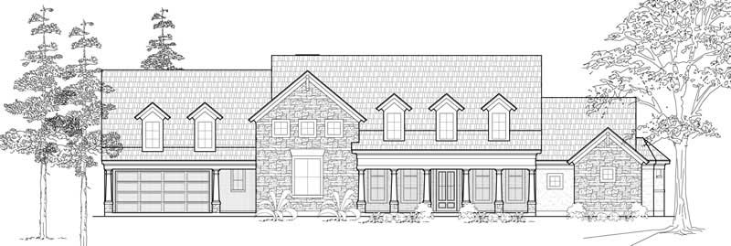 3-Bedroom, 3538 Sq Ft Country Home Plan - 134-1076 - Main Exterior