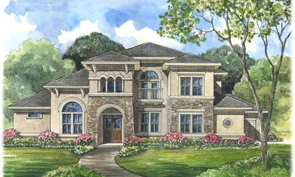 5-Bedroom, 4486 Sq Ft Mediterranean Home Plan - 134-1087 - Main Exterior