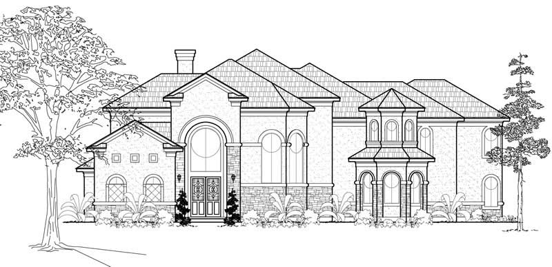 5-Bedroom, 5131 Sq Ft Mediterranean House Plan - 134-1095 - Front Exterior