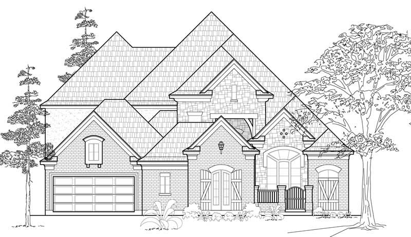 4-Bedroom, 3862 Sq Ft European House Plan - 134-1108 - Front Exterior