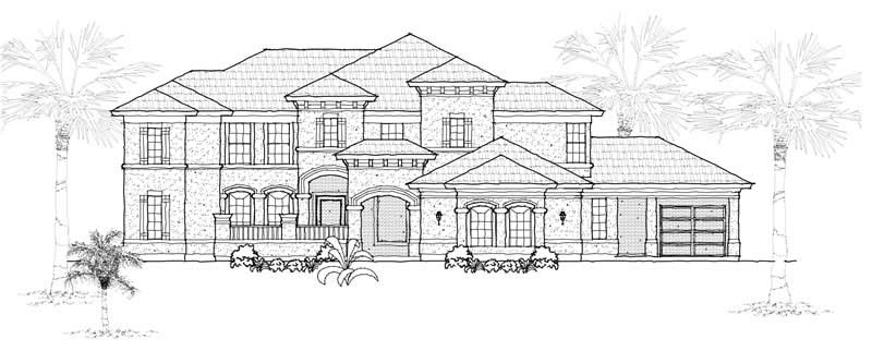 5-Bedroom, 4472 Sq Ft Mediterranean Home Plan - 134-1113 - Main Exterior