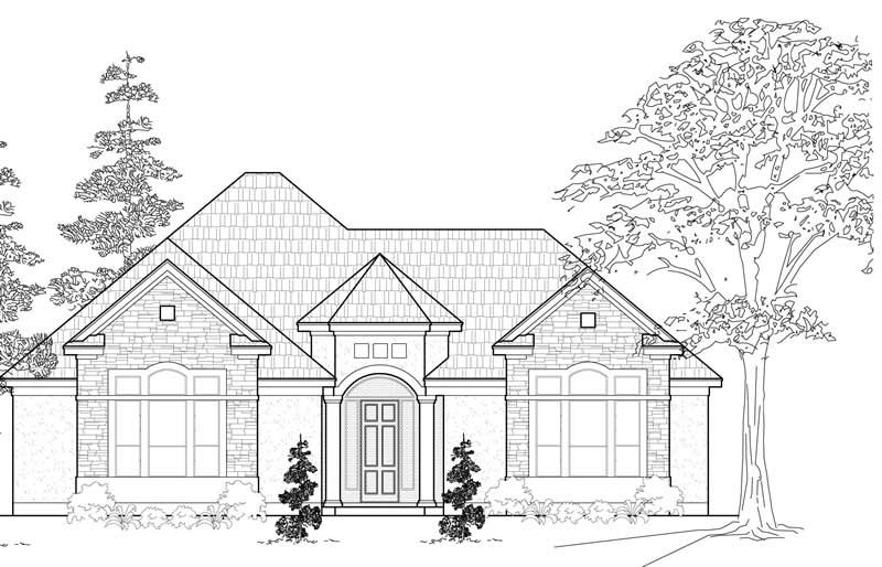 3-Bedroom, 2503 Sq Ft Ranch Home Plan - 134-1127 - Main Exterior