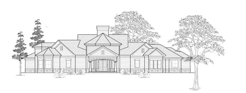 2-Bedroom, 3896 Sq Ft Farmhouse House Plan - 134-1154 - Front Exterior