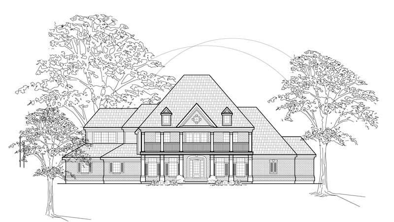 4-Bedroom, 4514 Sq Ft Colonial Home Plan - 134-1186 - Main Exterior