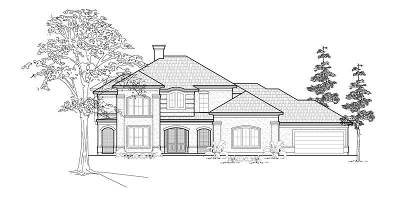 5-Bedroom, 4181 Sq Ft Mediterranean House Plan - 134-1203 - Front Exterior