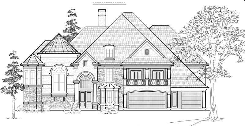 6-Bedroom, 6344 Sq Ft Luxury House Plan - 134-1265 - Front Exterior