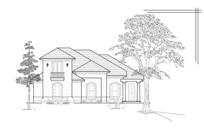 3-Bedroom, 3201 Sq Ft Mediterranean Home Plan - 134-1276 - Main Exterior