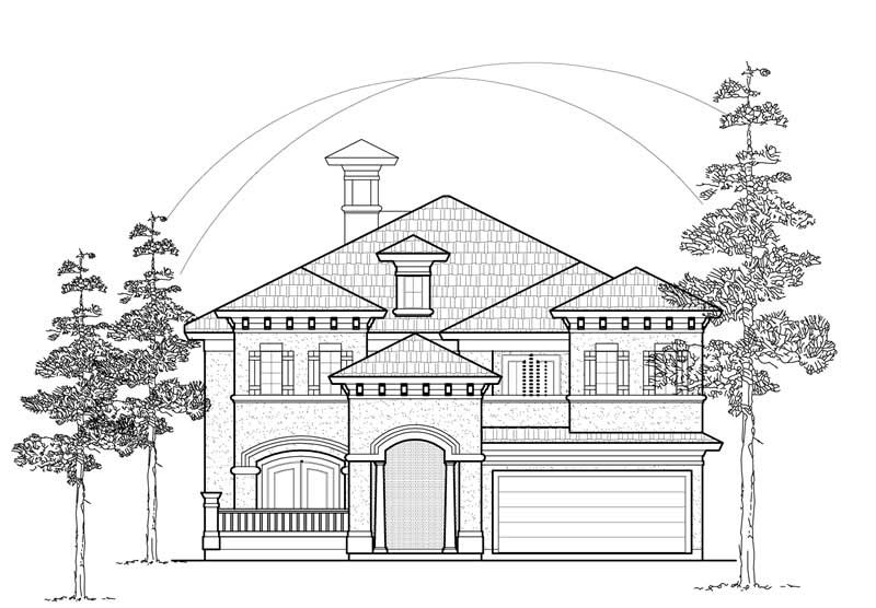 4-Bedroom, 3677 Sq Ft Mediterranean House Plan - 134-1279 - Front Exterior