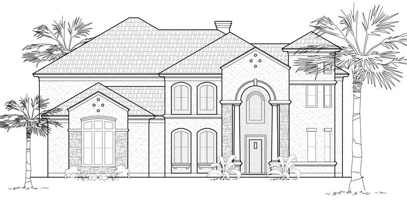 4-Bedroom, 5394 Sq Ft Mediterranean Home Plan - 134-1287 - Main Exterior