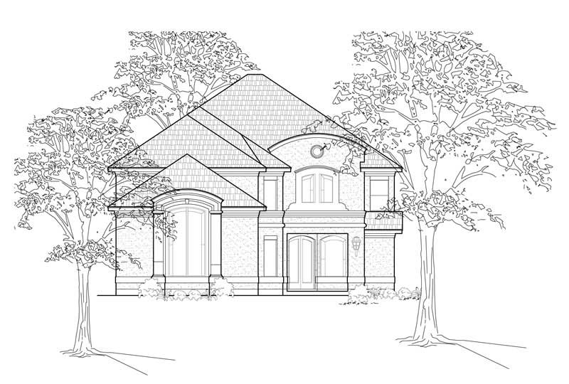 3-Bedroom, 3448 Sq Ft European House Plan - 134-1294 - Front Exterior