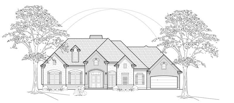 4-Bedroom, 3914 Sq Ft Luxury House Plan - 134-1296 - Front Exterior