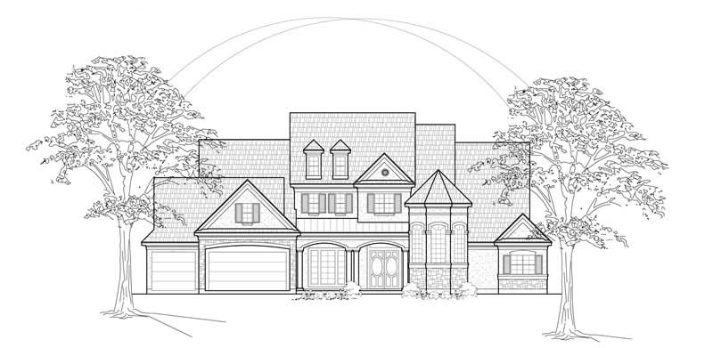 4-Bedroom, 4128 Sq Ft Country House Plan - 134-1300 - Front Exterior