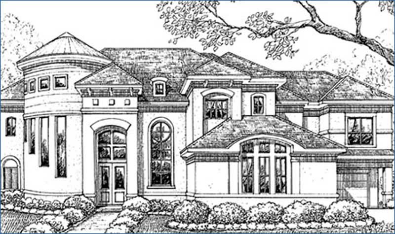 5-Bedroom, 5403 Sq Ft Luxury Home Plan - 134-1317 - Main Exterior