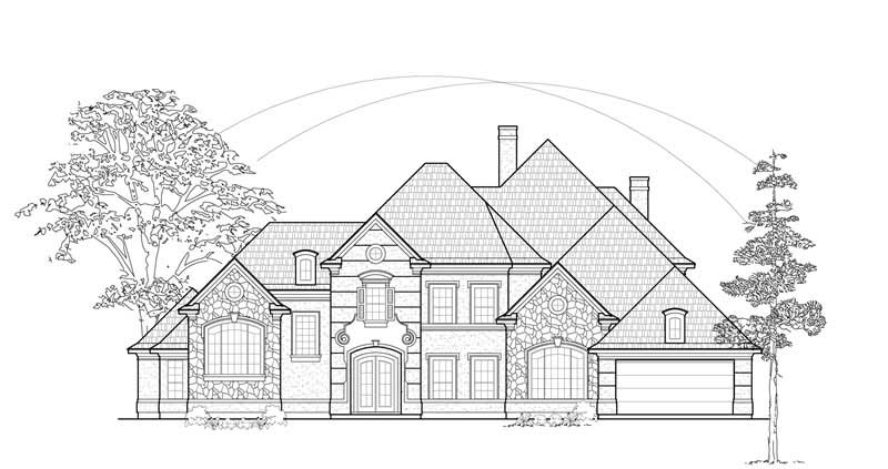 5-Bedroom, 5836 Sq Ft European House Plan - 134-1330 - Front Exterior