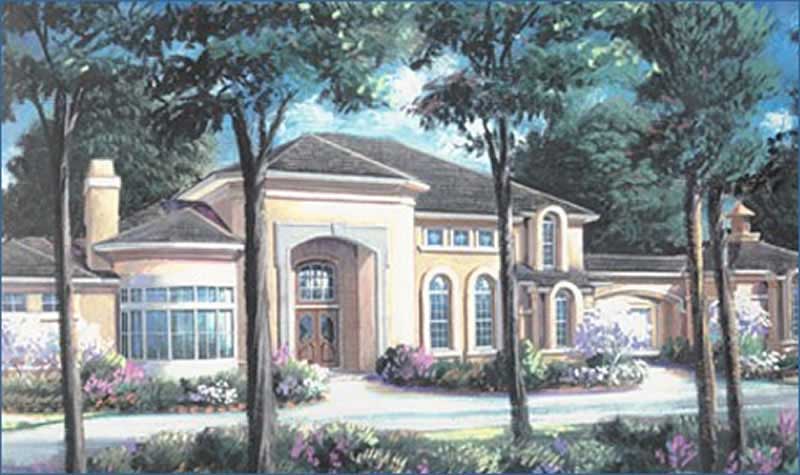 5-Bedroom, 6099 Sq Ft European House Plan - 134-1331 - Front Exterior