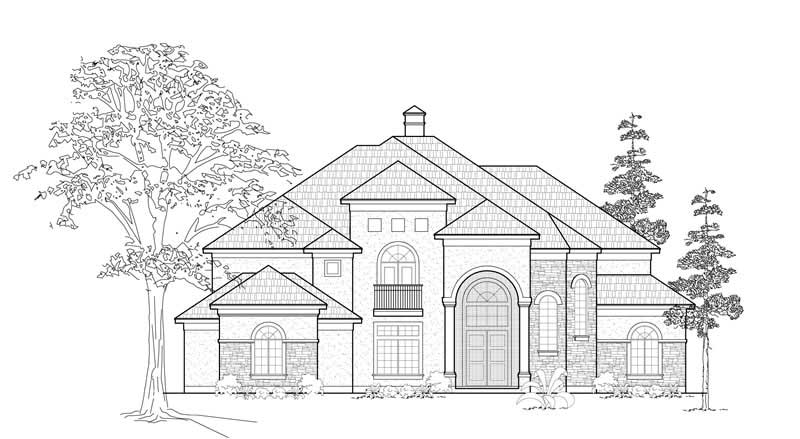 4-Bedroom, 5050 Sq Ft Luxury Home Plan - 134-1347 - Main Exterior