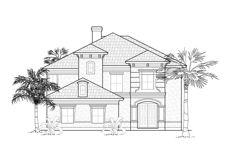 3-Bedroom, 3570 Sq Ft Mediterranean House Plan - 134-1369 - Front Exterior