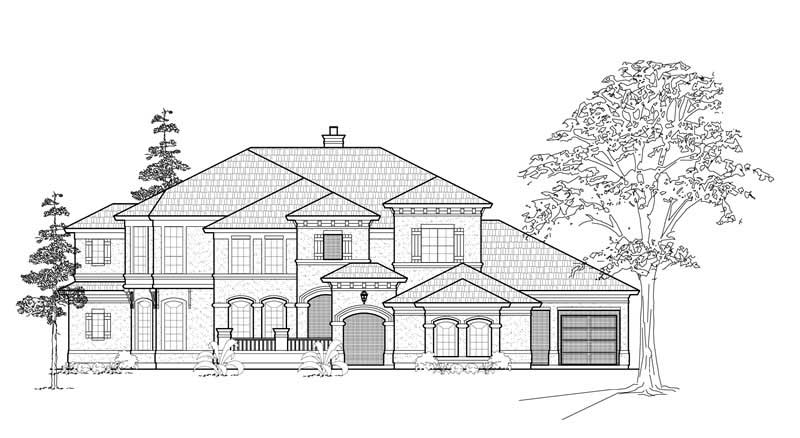 3-Bedroom, 4872 Sq Ft Luxury Home Plan - 134-1387 - Main Exterior