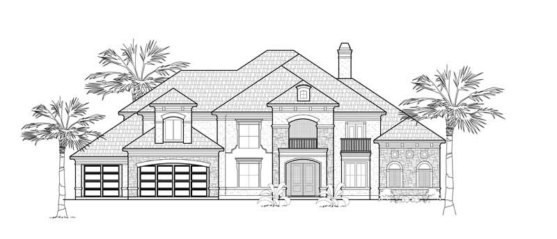 4-Bedroom, 4864 Sq Ft Luxury Home Plan - 134-1393 - Main Exterior