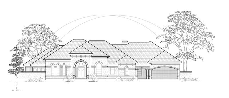 3-Bedroom, 3702 Sq Ft Luxury Home Plan - 134-1408 - Main Exterior
